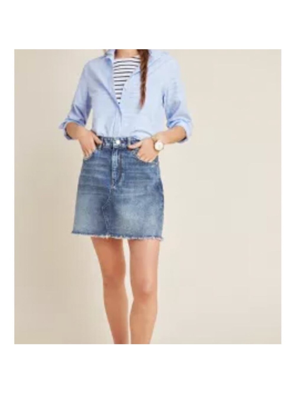 DL1961 Georgia Light Blue Denim Skirt 29